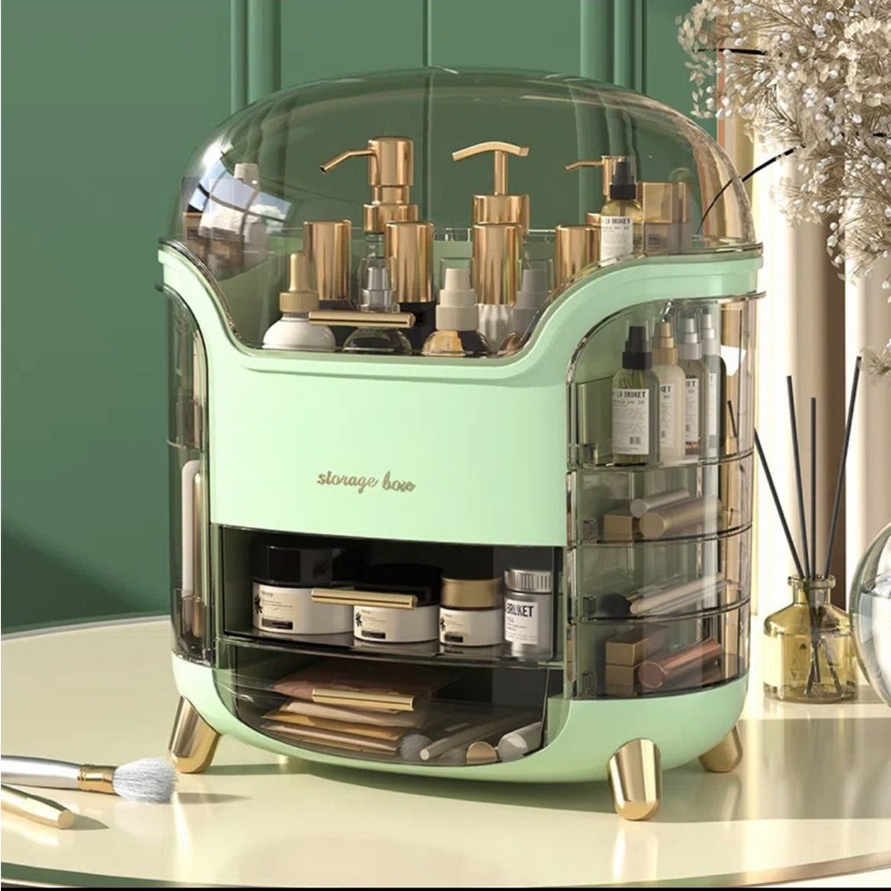 Cosmetic Storage Box, Multifunctional Dustproof Makeup Box, Clear Make Up Case